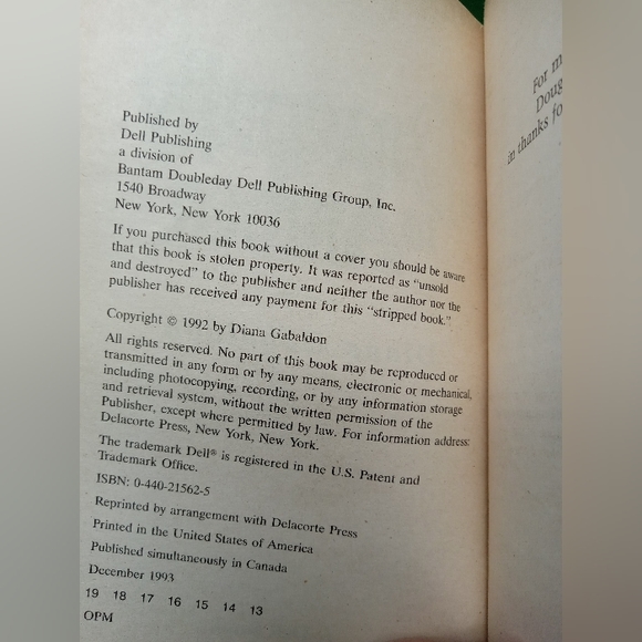 Dragonfly in Amber by Diana Gabaldon 1992 Paperback - Picture 3 of 10